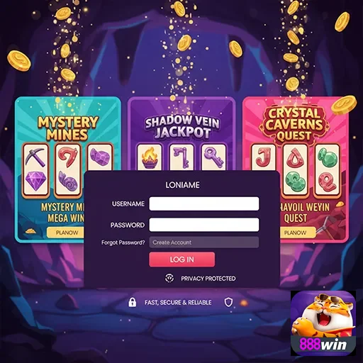 Ilustração de Acesse o 888win com login rápido e fácil